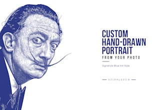 draw a custom hand drawn portrait from your photo
