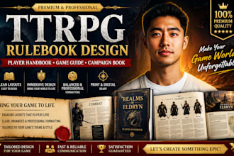 ttrpg game rulebook design, ttrpg  formatting, player handbook layout