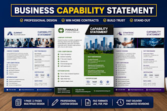 capability statement design graphic design business flyers card one page design