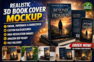 create 3d book cover mockup