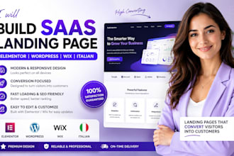 build spanish saas landing page, elementor wordpress landing page template, wix
