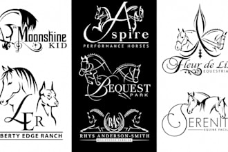 make your equestrian equine horse dog pet farm animal logo or any graphic