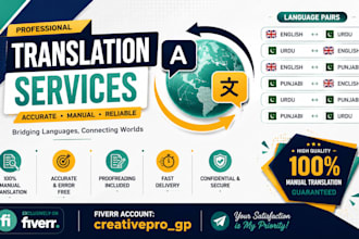 accurately translate english, urdu, punjabi, and hindi