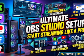 setup obs studio for live streaming on kick, youtube, twitch, facebook, tiktok
