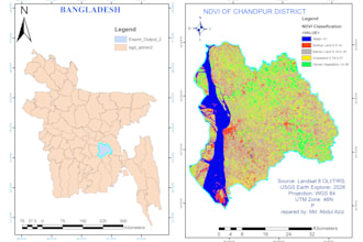 create ndvi, ndwi, lulc and gis maps using arcgis