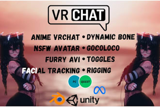create anime vrchat avatar nsfw avatar furry avi vrc chraracter model commission