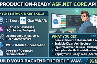 build asp net core web api mvc and rest api backend with c sharp