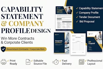 design a capability statement for government contracts and corporate bids