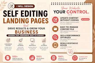 design a premium self editing landing page in 24 hours