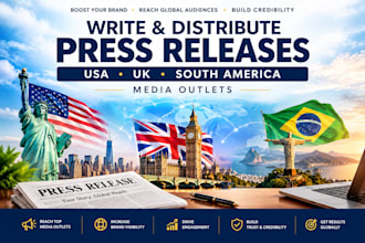 write and distribute press release to usa uk media outlet