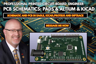 design schematic and pcb in altium,eagle,pads, kicad,proteous,diptrace