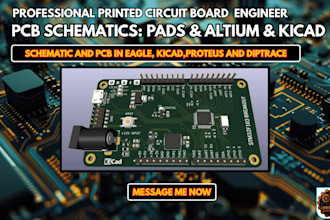 design schematic and pcb in altium,eagle,pads, kicad,proteous,diptrace