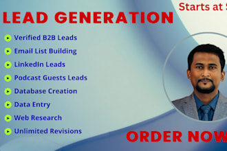 provide b2b leads, linkedin leads with verified emails
