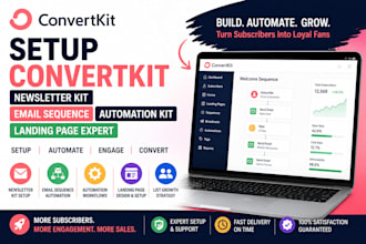setup convertkit newsletter kit email sequence automaion kit landing page expert