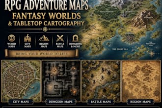 design rpg adventure maps, fantasy world and tabletop game cartography