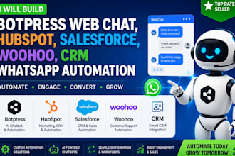 build botpress webchat hubspot salesforce zoho CRM whatsapp automation