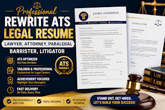write rewrite ats legal resume lawyer, attorney paralegal barrister, litigator