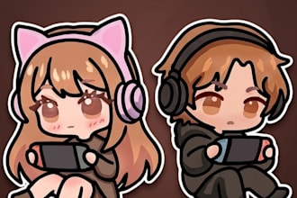 draw a cute anime chibi character art for you