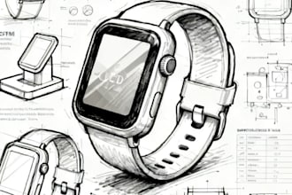 develop 3d smartwatch cad product design, sketch wearable model pcb enclosure