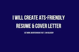 write ats friendly resume CV and cover letter for job seekers