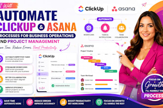automate clickup and asana process for business operation and project management