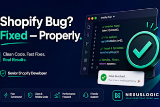 fix your shopify bug, error or theme issue fast and properly