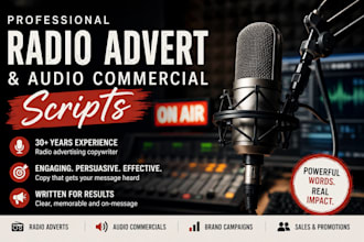 write a radio advert or audio commercial script
