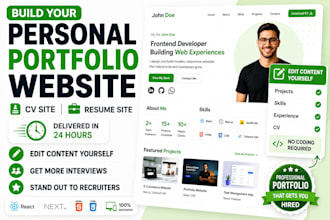 build your premium personal portfolio website ,CV site ,resume site in 24  hours