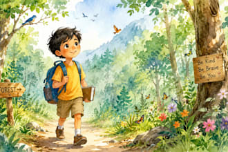 illustrate beautiful childrens bedtime story book illustrations