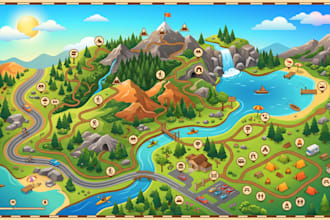 do hiking map, trail map, park map, outdoor map, campground map and vector map