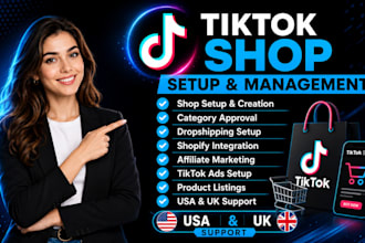 setup tiktok shop, tik tok dropshipping, shop manager, category approval