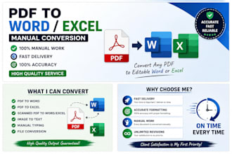 convert PDF to word or excel manually