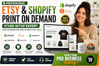 setup etsy shopify print on demand etsy printful printify print on demand store
