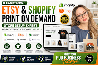 setup etsy shopify print on demand etsy printful printify print on demand store