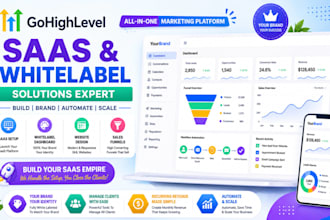 build gohighlevel saas whitelabel dashboard customization website and funnels