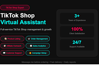 be your expert tiktok shop virtual assistant and affiliate management