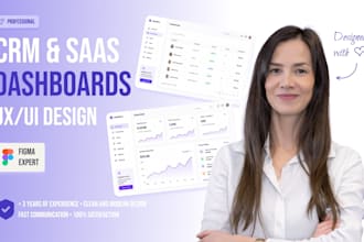 design a modern CRM and saas dashboard UI UX in figma