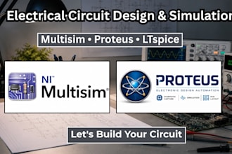 do electrical circuit assignments and design circuits in multisim, proteus, and