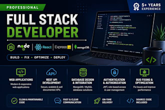 develop node js, express js and react js web applications