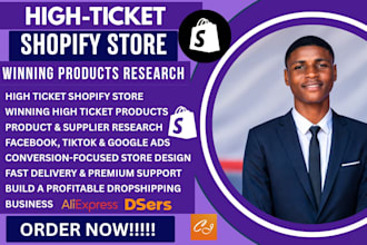 high ticket shopify dropshipping store high ticket products supplier research ad