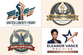 design modern attractive unique political campaign election winning patriot log