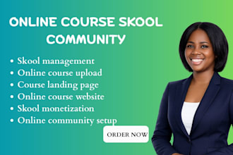 setup skool online community, skool community manager, skool course creation,