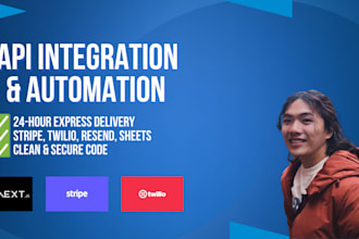 integrate any API, twilio, stripe,  or resend to your website