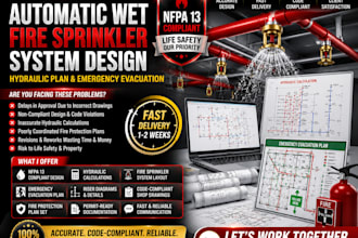 design nfpa 13 automatic wet fire sprinkler system with hydraulic and evacuation