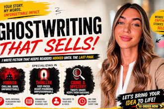ghostwrite your fiction ebook, thriller, horror, mystery and crime ebook writer