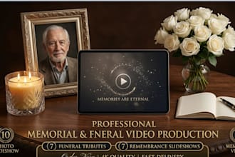 make funeral tribute memorial slideshow and memorial video in 12 hours