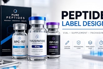 design peptide sarms supplement label vial label packaging product label design
