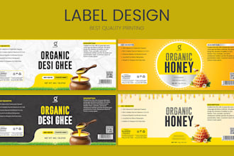 design professional product labels and realistic 3d mockups