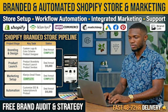 design a branded and automated shopify store shopify marketing shopify website