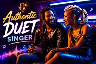 record authentic male and female country pop song, edm, rock, duet singer